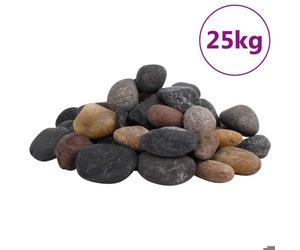 Galet poli - vidaXL - 5-8 cm - Couleur mixte - 25 kg - Naturel et décoratif