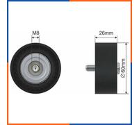 Galet tendeur de courroie d'accessoire pour LAND ROVER | BJ3219A216AA, LR028879