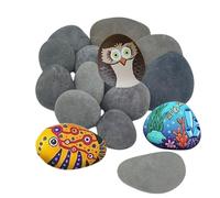 Galets a Peindre,10pcs Pierres Plates à Peindre,Bricolage Créatif Cailloux,DIY Peintes Rocher,Galets Naturels,Galets Décoratifs Ronds,Galets Peints à Main pour Dessin Peintes