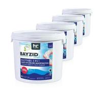 Höfer Chemie 4 x 5 kg Galets Chlore 200g Multifonction 5 en 1 pour Piscine - Entretien et Nettoyage en 5 Phases - Fabriqué en Europe - pour Une Eau Limpide