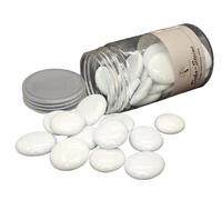 Galets en verre blanc naturel - 1 kg - Décoration de plage - Environ 3,2 cm de diamètre - Pour table, vase, aquarium, mariage, fête d'été - Pierres décoratives pour décoration maritime et créative