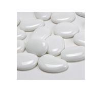 Galets en verre blancs - Seau de 4 kg - - Blanc - Verre