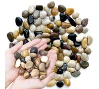 Galets polis, petites pierres décoratives de rivière, pierres naturelles polies de couleurs mélangées pour décoration de la maison, aquarium, plantes, vases, plantes grasses (2,3 kg)