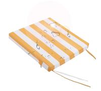 Galette de Chaise 38x38 CM, 8 CM d'épaisseur Coussin de Chaise Avec Attaches Déhoussable, Imperméables Antidérapant Coussin Chaise Exterieur, Forme Carrée Coussins pour Chaises de Jardin, Jaune Blanc