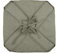 Galette de chaise 4 rabats 40 x 40 cm lichen chinee