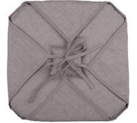 Galette de chaise 4 rabats 40 x 40 cm taupe chinee