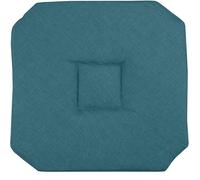 Galette de chaise 4 rabats 40 x 40 cm turquoise chinee