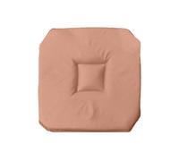 Galette de chaise 40 x 40 x 3 cm 4 rabats polyester uni - Blush