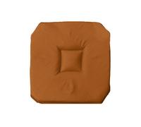 Galette de chaise 40 x 40 x 3 cm uni camel polyester - 4 rabats garnissage moelleux