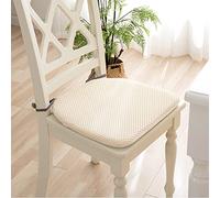 Galette De Chaise 40x40 Lot De 4 Pas Cher, Coussin De Chaise Semi Circulaire,Galette De Chaise DéHoussable Lignees, 3cm Epaisse Anti-DéFormation Coussins De SièGe De Chaise De Salle à Manger Beige