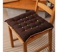 Galette de Chaise 40x40 Pastilles multicolores Marron foncé