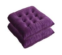 Galette de Chaise 45x45 Lot de 2, Coussins de Chaise D'IntéRieur, Coussin de Chaise Dehoussable avec Lien, Coussin Assise MéMoire de Forme pour Cuisine Salon Patio Jardin Mauve
