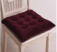 Galette de Chaise 45x45 Lot De 4, Coussins de Chaise D'Inta Rieur, Coussins pour Chaises de Jardin avec Lacets, Coussin Cuisine Exterieur Quatre Saisons AntidéRapant Vin Rouge