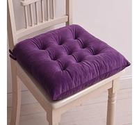 Galette de Chaise 45x45 Lot de 6, Coussin pour Salon de Jardin, Coussins de Chaise D'Inta Rieur avec AntidéRapant Lien, éPais Coton et Lin Galette de Chaise DéHoussable Mauve