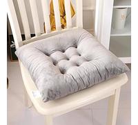 Galette de Chaise 45x45 Lot de 6, Coussin pour Salon de Jardin, Coussins de Chaise D'Inta Rieur avec AntidéRapant Lien, éPais Coton et Lin Galette de Chaise DéHoussable Gris 1