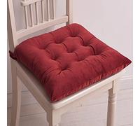 Galette de Chaise 45x45 Lot de 6, Coussin pour Salon de Jardin, Coussins de Chaise D'Inta Rieur avec AntidéRapant Lien, éPais Coton et Lin Galette de Chaise DéHoussable Rouge