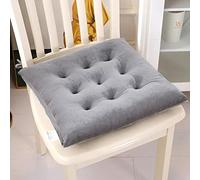 Galette de Chaise 45x45 Lot de 6, Coussin pour Salon de Jardin, Coussins de Chaise D'Inta Rieur avec AntidéRapant Lien, éPais Coton et Lin Galette de Chaise DéHoussable Gris 2