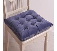 Galette de Chaise 45x45 Lot de 6, Coussin pour Salon de Jardin, Coussins de Chaise D'Inta Rieur avec AntidéRapant Lien, éPais Coton et Lin Galette de Chaise DéHoussable Bleu
