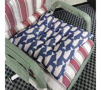 Galette de Chaise 50x50 Bleue à Motifs de baleines