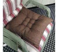 Galette de Chaise 50x50 Marron à Pois blancs