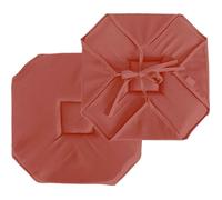 Galette de chaise à rabats et nouettes Brique 40x40 cm