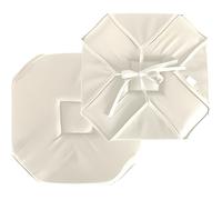 Galette de chaise à rabats et nouettes Ecru 40x40 cm