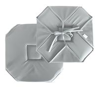 Galette de chaise à rabats et nouettes Gris clair 40x40 cm