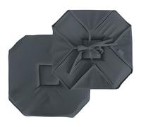 Galette de chaise à rabats et nouettes Gris Foncé 40x40 cm
