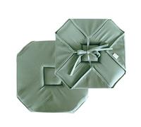 Galette de chaise à rabats et nouettes Vert 40x40 cm