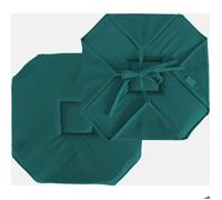 Galette de chaise à rabats et nouettes Vert sapin 40x40 cm