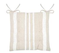 Galette de chaise à rayures Blanc 38x38 cm