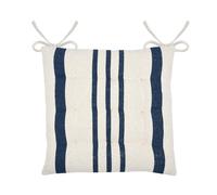 Galette de chaise à rayures Bleu Marine 38x38 cm