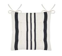 Galette de chaise à rayures Gris Foncé 38x38 cm