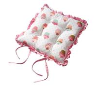 HOMESCAPES Galette de Chaise Volante à Motif Petits Gâteaux Coussin de Chaise 100% Coton