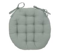 Galette de chaise ""Anjali"" en coton D38cm vert céladon - Atmosphera Créateur d'intérieur