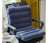 Galette De Chaise avec Dossier, Coussin De Chaise De Jardin Avec Dossier et Assise, Velours Cristal Coussins de Chaise D'IntéRieur, Coussin pour Chaise Salle à Manger avec Dossier Haut Bleu Royal