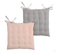 Lovely Casa – Coussin de chaise – Bicolore réversible en coton – Poudre et souris