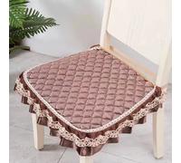 Galette de Chaise Capitonnée avec Volant 43x46cm Bleu