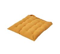 Galette de chaise Capitonnée Jaune Moutarde 40 x 40 cm