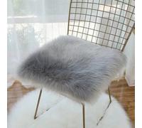 Galette de Chaise Carré Fausse Fourrure 40x40 Grise