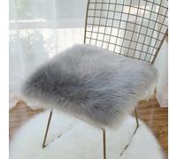 Galette de Chaise Carré Fausse Fourrure 45x45cm Grise