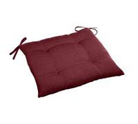 Galette de chaise carrée 4 points ""Korai"" bordeaux 40x40x4cm en polyester - Hespéride