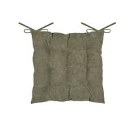 Galette de chaise carrée en velours côtelé Kaki 38x38 cm