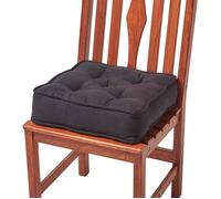 Galette de chaise coussin rehausseur en suédine Noir, 40 x 40 x 10 cm
