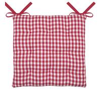 Galette de chaise double face à 9 points en polycoton Rouge 40x40 cm