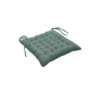 Galette de Chaise Effet Lin Tissé "Nando" 38x38cm Vert Cèdre