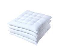 HOMESCAPES Galette de Chaise 40x40 cm, Lot de 4, Coussin de Chaise en Coton, Coloris Blanc