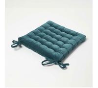 HOMESCAPES Galette de Chaise en Velours, Coussin de Chaise Vert émeraude, Dessus de Chaise 40x40x5 cm