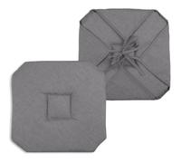 Galette de chaise HOME MAISON Anthracite 40 x 40 cm - polyester uni avec liens d'attache