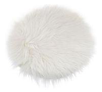 Galette de chaise imitation fausse fourrure - D 32 cm - Blanc Blanc G